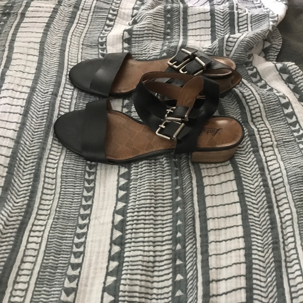 Lucky Brand Ankle Strap Block Heel Sandals